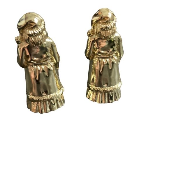 GODINGER 1994 Gold Metal Christmas Santa Salt & Pepper Shakers - Picture 3 of 7